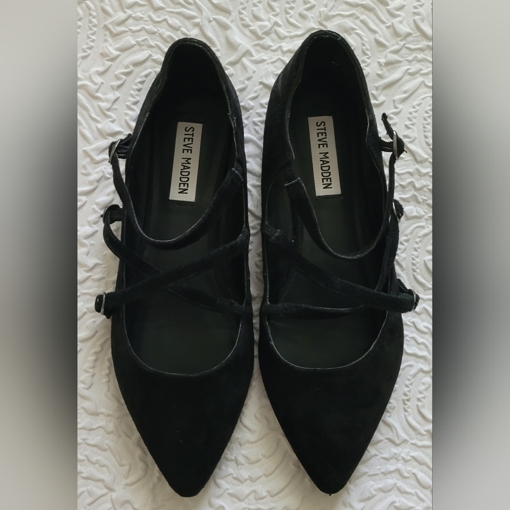 Steve Madden Sz 8 black flats - Picture 2 of 6